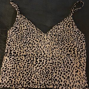 cute leopard print cropped cami